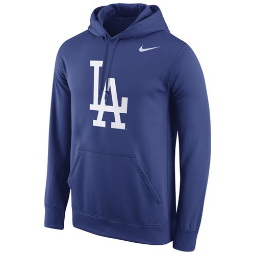 Los Angeles Dodgers Nike Logo Performance Pullover Royal MLB Hoodie - Click Image to Close
